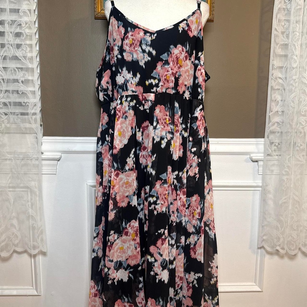 Torrid Size 3 Floral Midi Dress Plus Size Romantic Cottagecore